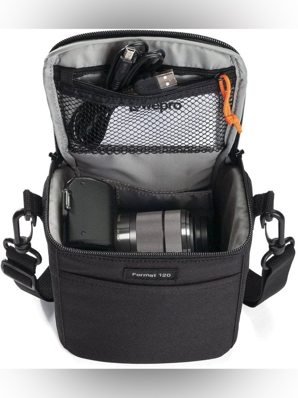 Black Compact Camera Bag - Crossbody Carry Case - Picture 7 of 10